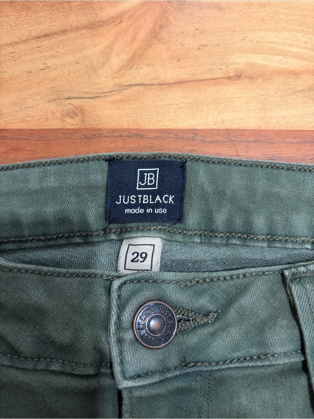 Mendocino Just Black Olive Green High-Rise Skinny Jeans with Knee Slits - Picture 2 of 5